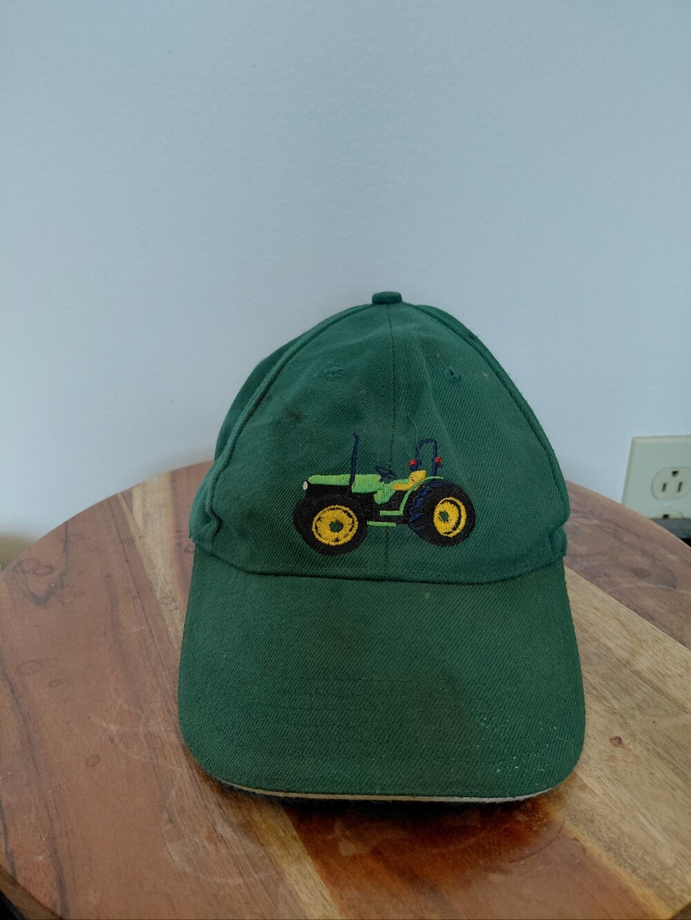 Dark Green Hat Tractor Artwork Country Farmer Farm Hat OS